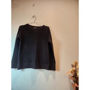 Lord & Taylor 100% Cashmere Black Crewneck Sweater Women's M Medium Pullover
